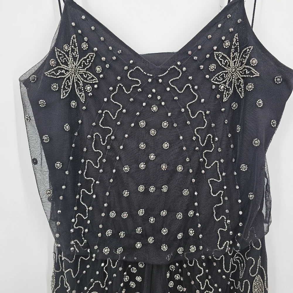 Dex Black Beaded Romper | Size L | Glam Party Festival Look - Picture 4 of 7